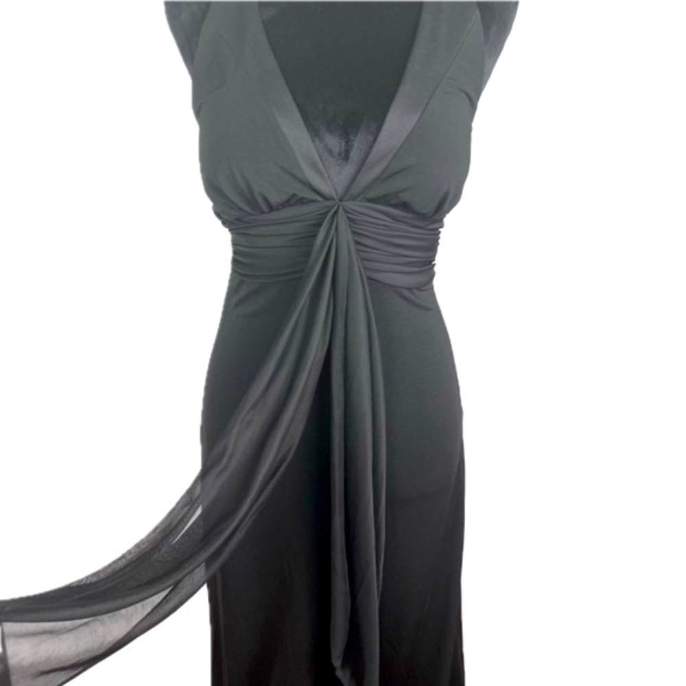 Halter Maxi Dress Small Black Vintage Gown Flowy Minimalist Goth Grunge Witchy